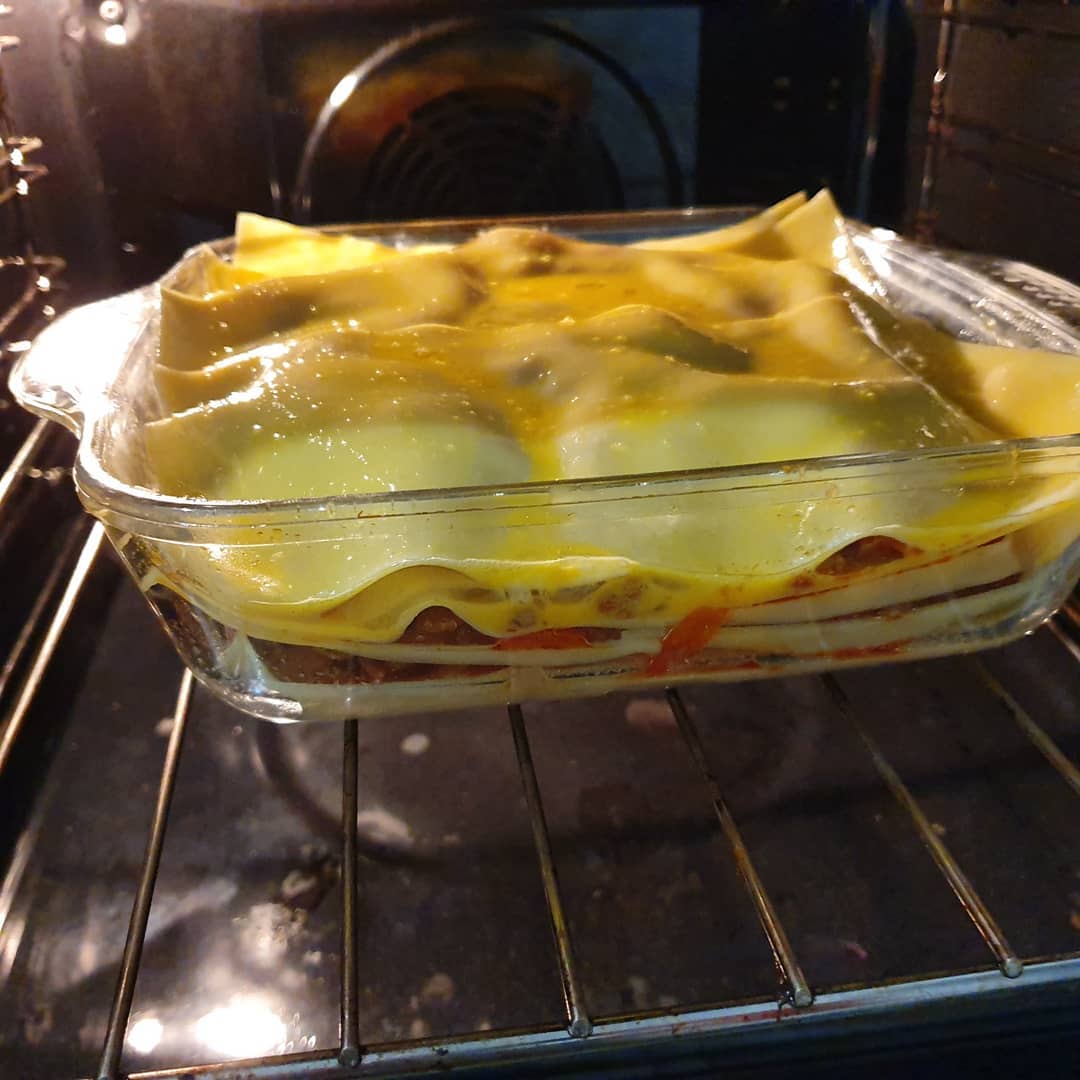 Lasagne with a twist night. Bacon, sausage, onion base then
