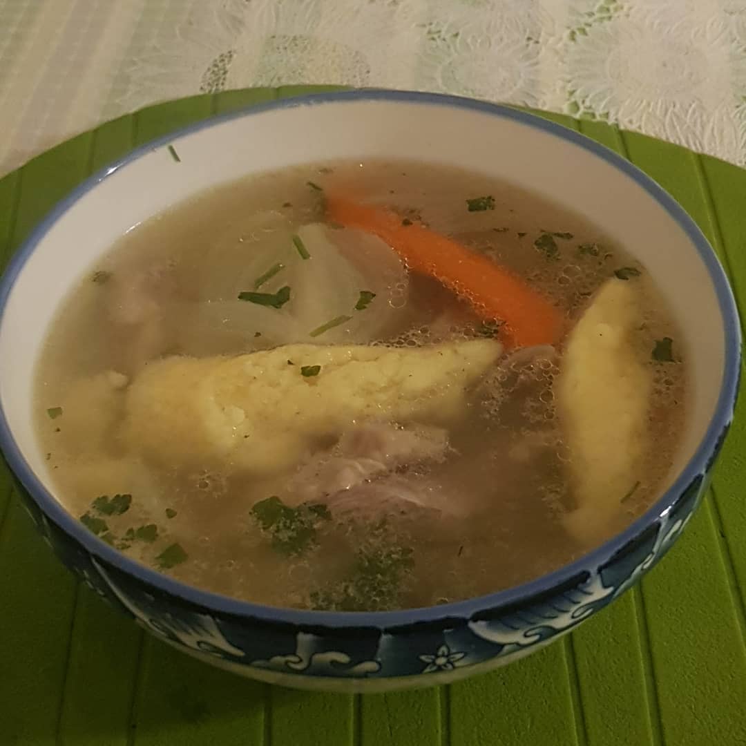 My first soup in 10 years. Turkey and semolina dumplings