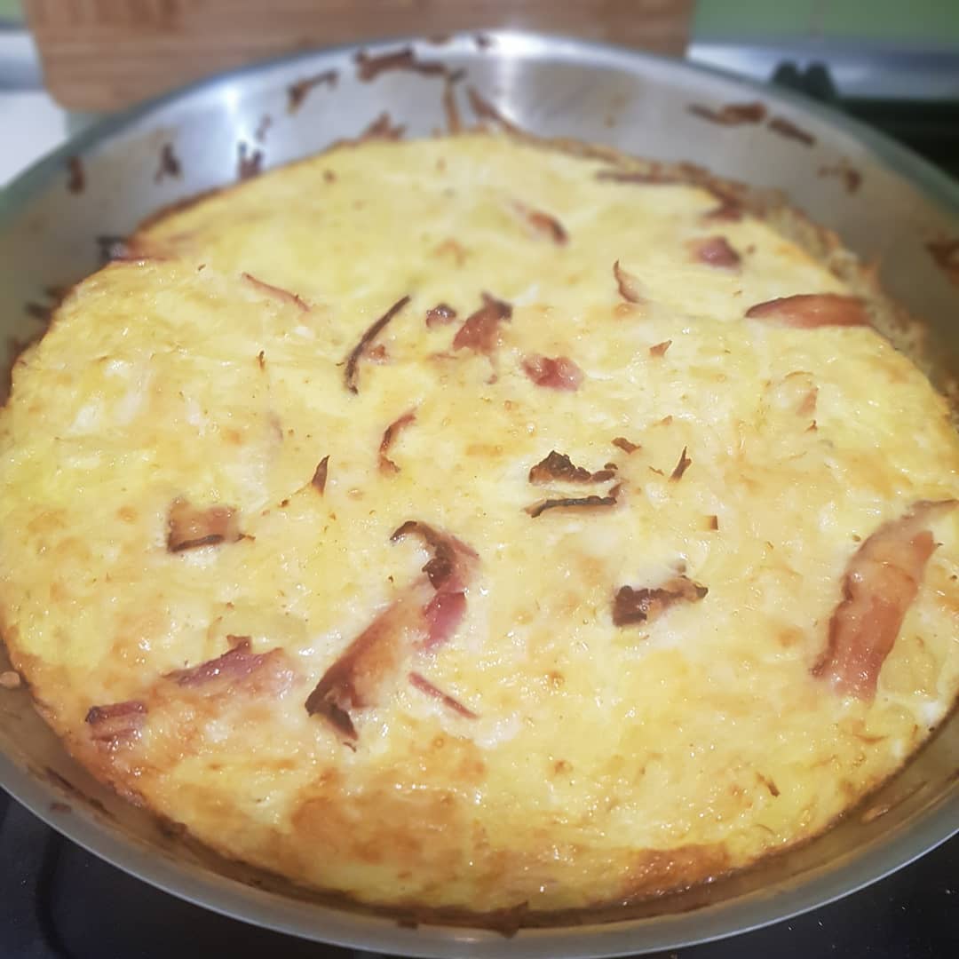 Saturday brunch. First time making a Spanish(ish) oven baked omlette.